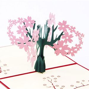 Lazer Kesim Düğün Davetiyeleri 3D Sevimli Ağaç Açılır Kart Sevgililer Günü Tebrik Kartları Şenlikli Parti Malzemeleri