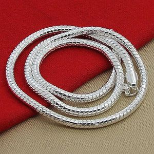 Catene 925 Sterling Silver 4MM Collana serpente Catena solida Lusso Splendido fascino Moda per uomo Donna 20-24 pollici Gioielli