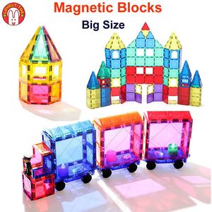 Magnetic Blocks Building Bricks Magnetiska plattor Spel Designer Konstruktion Set Magnet Toy Modell Educational Leksaker för barn Q0723