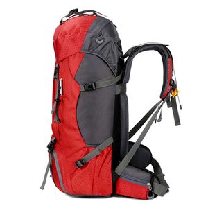 60L Vattentät Polyester Outdoor Travel Ryggsäck Ryggsäck Sportväska med regnskydd Camping Vandring Trekking Ryggsäck Mochila Y0721