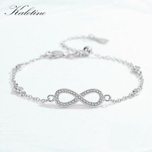 Charm Armbänder Kaletine Charms Infinity Armband 925 Sterling Silber Gelbgold für Frauen Herren Hochzeit Schmuck Brautjungfer Bräute