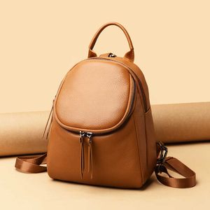 Echtes Leder 2021 Mode Frauen Rucksäcke Weibliche Vintage Rucksack für Mädchen Schule Tasche Reise Rucksack Damen Rucksack Q0528