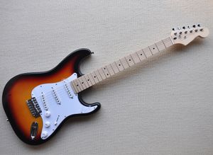 Tabaco Sunburst 6 Cordas Guitarra Elétrica com Pickups SSS, Maple Fretboard, pode ser personalizado