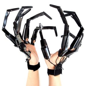 Halloween Articulated Fingers Festival Party Supplies Metal Black Cosplay Tillbehör Extension Handskar Claws Extender Wearable Scary Bone Claw Hand Free Duty A02