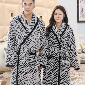 Lovers Winter Flannel Kimono Robe Nightwear Female Intimate Lingerie Casual Bathrobe Gown Coral Fleece Nightgown Home Clothing1