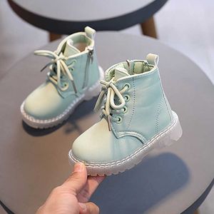 Children autumn British style Martin boots boys and girls soft-soled non-slip all-match short boots baby zipper toddler shoes 210713