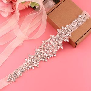 Szarowce ślubne Pasek ślubny Pas Rhinestone Ladies Pearl Akcesoria293d