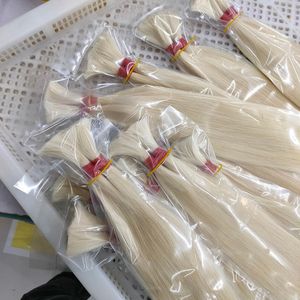 górna klasa 100g kawałek 3PCS Lot 613 Blond Silk Prosty ludzkie włosy Virgin Hairs 3 Rolls Free Dhl