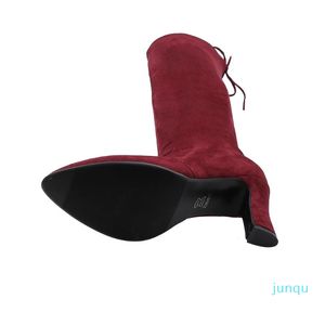 Botas de atacado tamanho 33-43 2021 sobre o joelho mulheres faux camurça coxa alta plataforma alongamento slim sexy senhoras mulheres inverno