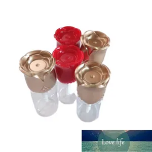 Leere Lipgloss-Röhre, runde, transparente Kosmetikverpackungsflasche, goldfarbene/rote Kunststoff-Lipgloss-Röhren mit Stäben