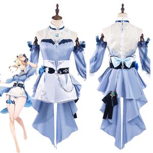 Genshin Impact Qin Cosplay Costume Swimwear Outfits Halloween Carnival Suit Y0903