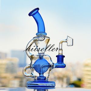 8,8 pollici Feb Egg bong narghilè Recycler Dab Rigs Accessori per fumatori Vetro spesso Pipa ad acqua Funzione fumo Bong con banger 14mm