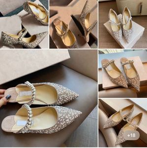 Popular Brand Baily Dress Party Shoes Pearl & Strass Strappy Pumps Suede Leather Women's Bing High Heels Evening Bridal Sexy Pointed Toe Lady Walking EU35-42