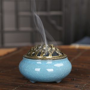 13 Colors Celadon Ceramic Fragrance Furnace Antique Alloy Sticks Sandalwood Incense Burner