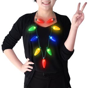 2021 Halskette LED leuchten Birnenparty Favors für Erwachsene oder Kinder als Neujahrsgeschenk-Weihnachtsfeier
