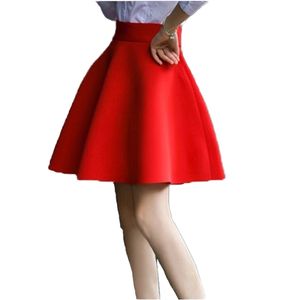 XS-5XL Plus Size Sexy Skirt Women Solid Thick s High Waist Flared Super Mini Skater Short 0804-30 210702