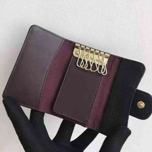 Luxury High Quality Design Genuine Leather Women Key Holder Organizer Pouch Wallet Housekeeper Case Mini Card Bag