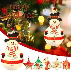 Christmas Decorations Tree Light-emitting Pendant LED Santa Claus House El Bar Crafts Kids Gift For Home Party Deco