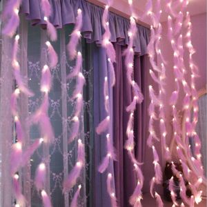 Fairy Cortina LED Light Garland Garland 3x3m Natal Decorativo LEDs Luzes Xmas Party Garden Bedroom Ins Penas Iluminação
