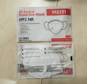 Maschera KN95 FFP2 CE Lista bianca UE Fornitura di fabbrica Anti-Fog Haze Influenza filtro antipolvere 95% Maschera protettiva riutilizzabile a 5 strati Mascherine per adulti