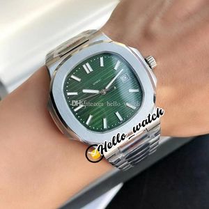 GDF 40mm 5711/1A-014 5711 Sport Watches Miyota 8215 Automatic Mens Watch Green Textured Dial Stainless Steel Bracelet Wristwatches Hello_Watch G28C (5)