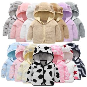 Children's Flannel Clothing hooded jacket for girls Thick Warm a boy born Clothes Coat Baby girl 0-6Y 211204