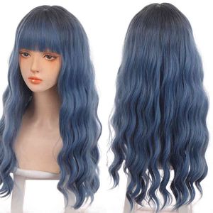 Hair Synthetic Wigs Cosplay Houyan Long Curly Wavy Pink Female High Temperature Resistant Fiber Lolita 220225