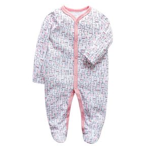 1piece/lot Baby Boy Girl Footies Pajamas Original Cotton Spring Sleepwear Animal Christmas Coverall Baby'sets G1023