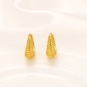 Pure 9 k THAI BAHT G/F Yellow Solid Fine Gold Big Earrings Hoop Women Gift Empty Tube Carved Round