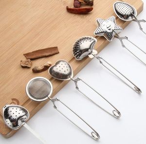 Rostfritt stål Hjärta Tea Infuser med Handle Star Ball Mesh Tea-Making Metal Filter Multi-Function Köksredskap Sn5664