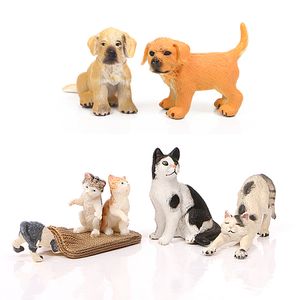 リアルなかわいいストレッチ猫、子猫、Ratrevor Hound犬の子犬アクションフィギュアモデル置物ミニチュアコレクションおもちゃC0220