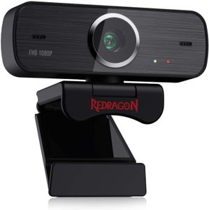 Redragon GW800 1080P Webcam مع مدمج ميكروفون ثنائي 360 درجة دوران - 2.0 USB Skype Computer Web Camera