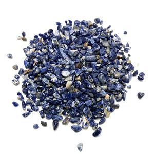 Objetos decorativos Estatuetas 100g Sodalite Tumbled Stone Irregular Polimento Natural Rock e Quartz Palm Bead Chip Amor para Chakra Healin