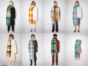 Ac Studios Men and Women General Style Cashmere Scarf Designer Acne Blanket Women's Colorful Plaid Tzitzit Imitation