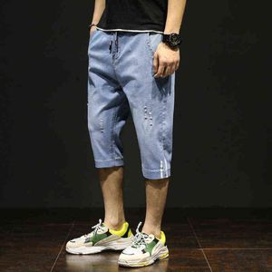 2020 мужские разорванные короткие джинсы прямые ретро шорты джинс Бермудские маны хлопка летние джинсовые шорты плюс размер 28-40 H1210