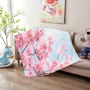 Wholesale kids blankets throws for sale - Group buy Blankets Cherry Blossoms Printing Blanket Throw Summer Kids Adult Bed Sofa Picnic Custom