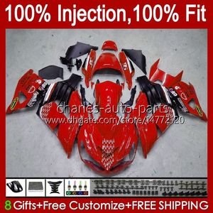 Carene iniezione per KAWASAKI NINJA ZZR 1400 CC ZX 14R 14 R ZZR1400 06-11 4No.7 ZX14R 06 07 08 09 10 11 ZZR-1400 ZX-14R 2006 2007 2008 2009 2010 2011 Carrozzerie OEM rosso nero nero