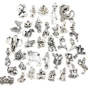 140 sztuk Antique Silver Alloy Zwierzęta Urok Wisiorek Do Biżuterii Dokonywanie Bransoletka Naszyjnik DIY Akcesoria