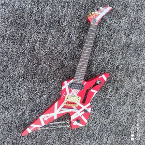 6-string special shape electric guitar, two-color winding, tail traction column