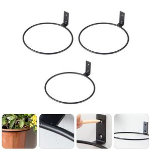 Planters & Pots 3pcs Flower Pot Holder Ring Wall Mounted Rack Planter Hook Bracket