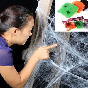 Schowl Spider Web Cobweb z pająkami do Halloween Party KTV Bar Rekwizyty Ball Kostium Dekoracje Desponuje HH-W01