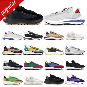 36-45 WAFFLE Running Shoes Menções Mulheres velejas pretas goma gergelina azul vazio escuro Iris White Game Royal Sports Sneakers Treinadores confortáveis ​​Chaussures