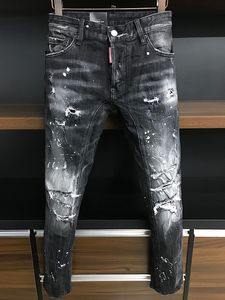 Hete verkoper jeans gat licht blauw donkergrijs in het merk Italië man van een lange broek broek streetwear denim mager slanke rechte D2 motorrijder Jean Real Photo Diamond ingelegd