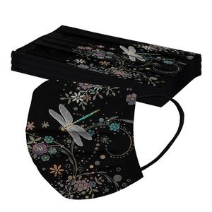 Acheter Pas Cher Mode Jetable Jetable Noir Masque Imprimé Adulte