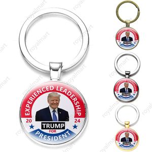 Trump 2024 Metal Pendants Dekorationer Spara Amerika Återigen Time Gem Pendant Keychain Julklappar
