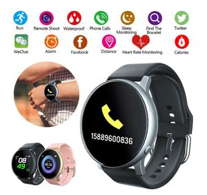 S2 Smart Watch Vattentät Bluetooth Klockor Sport Armband Fitness Heart Rate Detection Round LCD Display IPS SmartWatch vs Active2