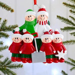 Decorações de Natal 2021 DIY Nome Saudações Ornamento Face Masque Sobreviventes De Madeira Pingente de Pingente Droppi