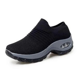 2022 large size women's shoes air cushion flying knitting sneakers over-toe shos fashion casual socks shoe WM1012