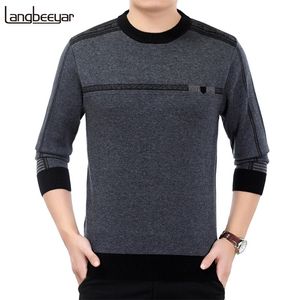 Moda marca camisola para mens pulôveres grosso magro ajuste jumpers knitwear lã outono estilo coreano casual homens roupas 210818