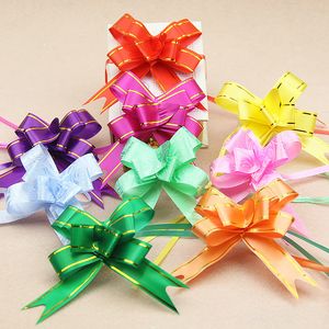 10 Stück 1,8 * 35 cm Pull Bows Bänder Blume Geschenkverpackung Schmetterling Design Hochzeit Party Dekoration Pullbows Multi Color Option Weihnachten Decro DH8768